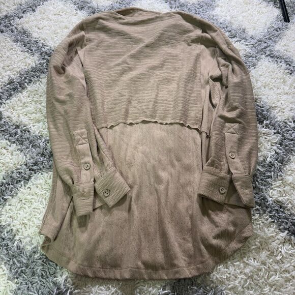Soft Surroundings Gale Tunic Womens‎ L Khaki Tan Button Front - Picture 6 of 6
